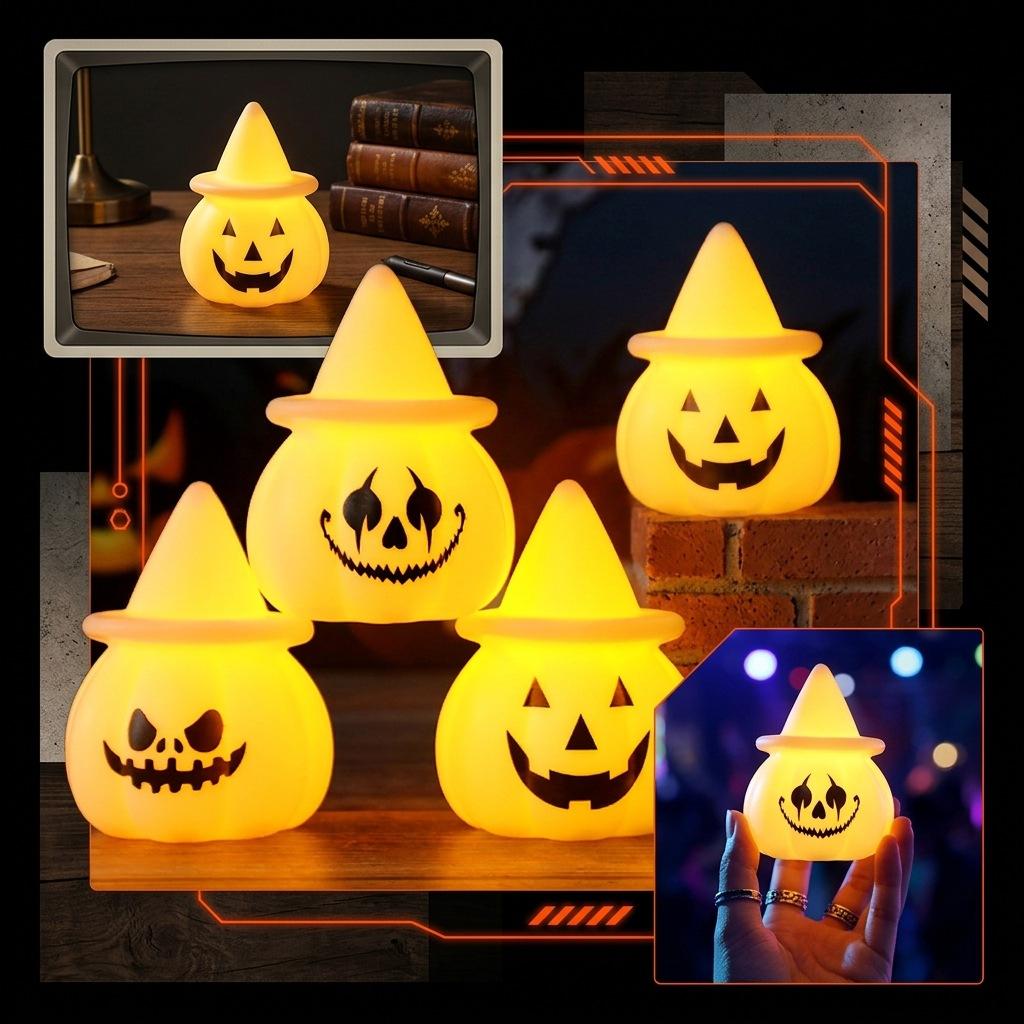 Halloween Pumpkin Skull Luminous Night Light Ghost Light Ornament Ambient Light Tricky Toy Party Creative Arrangement