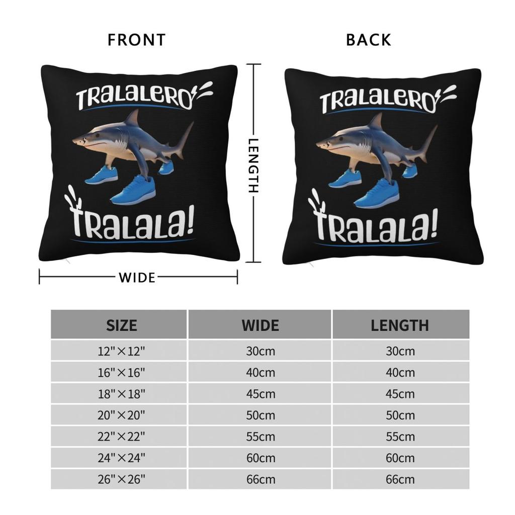 Tralalero Tralala Pillow Case Brainrot Meme Funny Shark Cushion Covers Funny Decor Pillowcase For Bed 18"