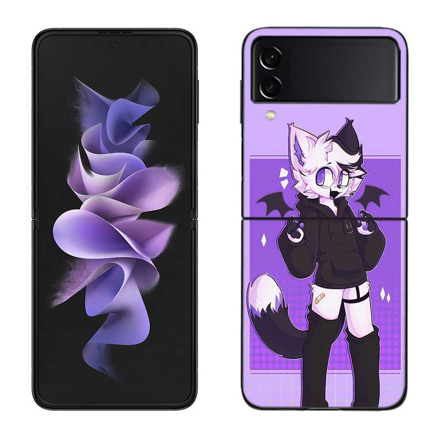 Boykisser Phone Case For Samsung Z Flip 7 6 5G Galaxy Z Flip 5 4 3 Black Hard Cell Cover Luxury PC Shell Coque
