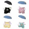 1 Set Outfit 20cm Cotton Doll Clothes Cartoon T-shirt Plush Doll Clothes  Children's Gift