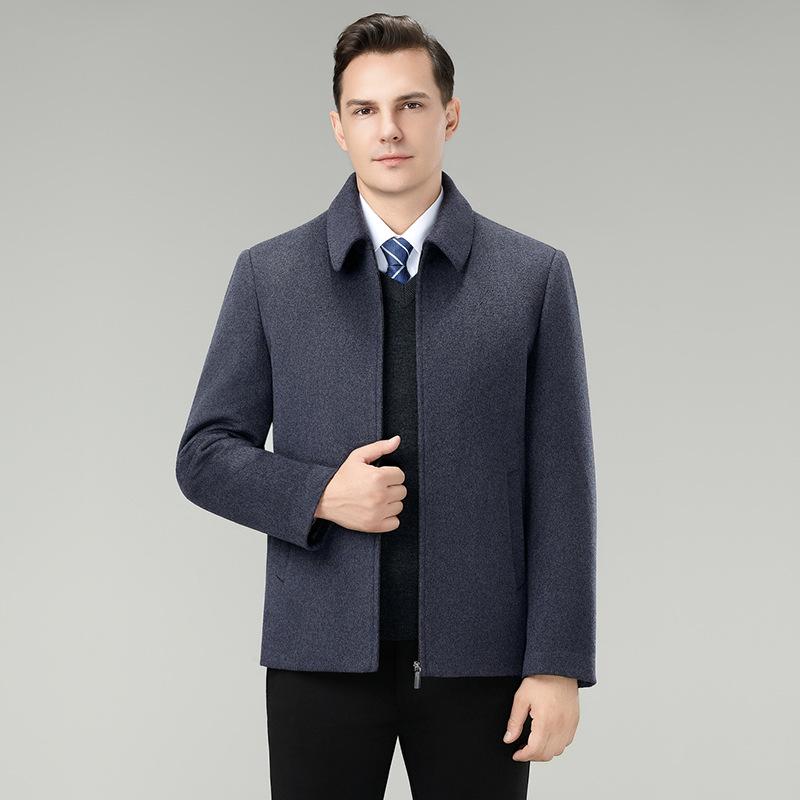 

Men s 90% White Duck Down Wool Coat - Thickened Lapel Jacket for Middle-aged Dads, 2025 Edition 195