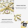 Mens Quartz Watch Waterproof Luminous Display Week/Date Stainless Steel Strap Casual Wristwatches