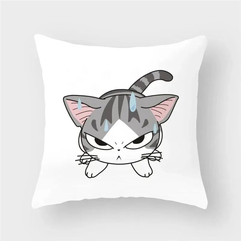 45x45cm Funny Cute Cat Cushion Cover Cartoon Pet Pillowcase for Living Room Sofa Bedroom Home Decoration Pillowcase