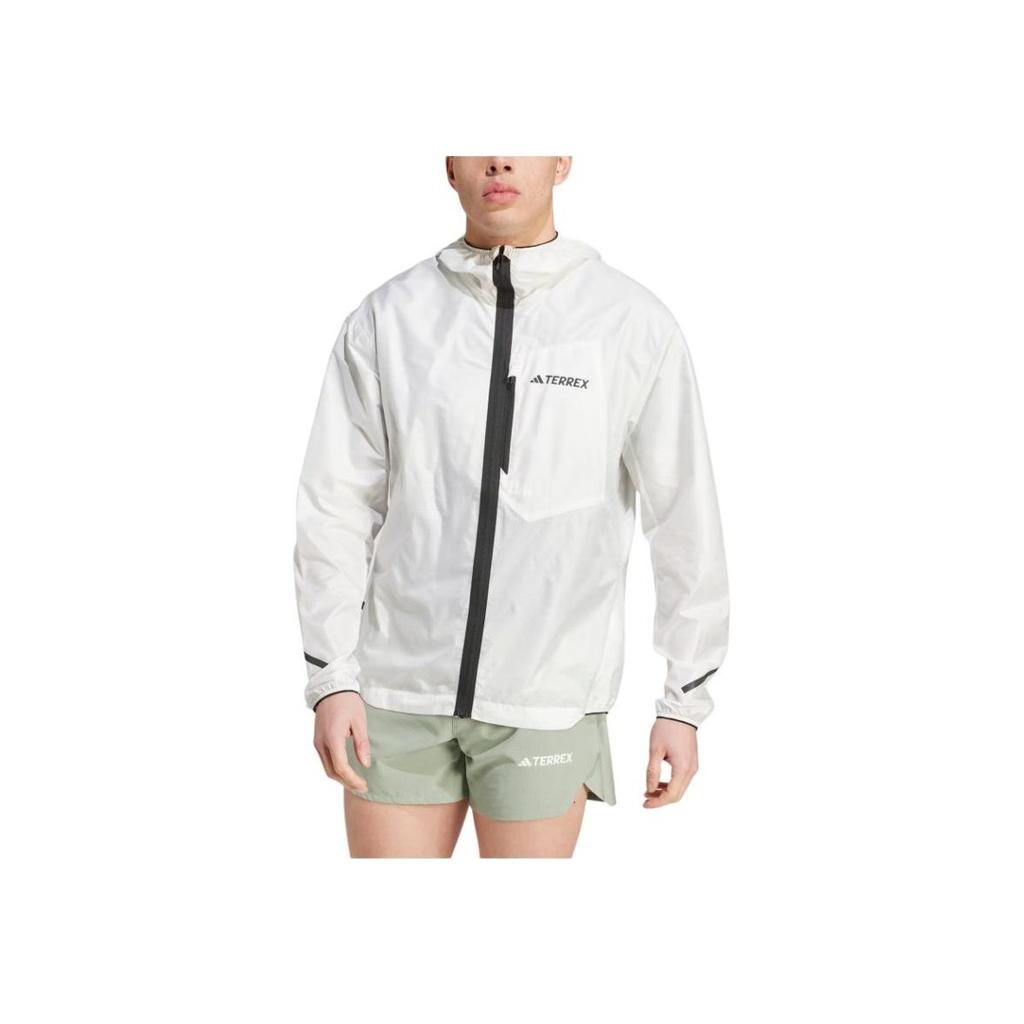 Adidas Terrex Xperior Light Windweave Printed Letter Hooded Zip Windbreaker Jacket Men Jackets Uncolored IN6722
