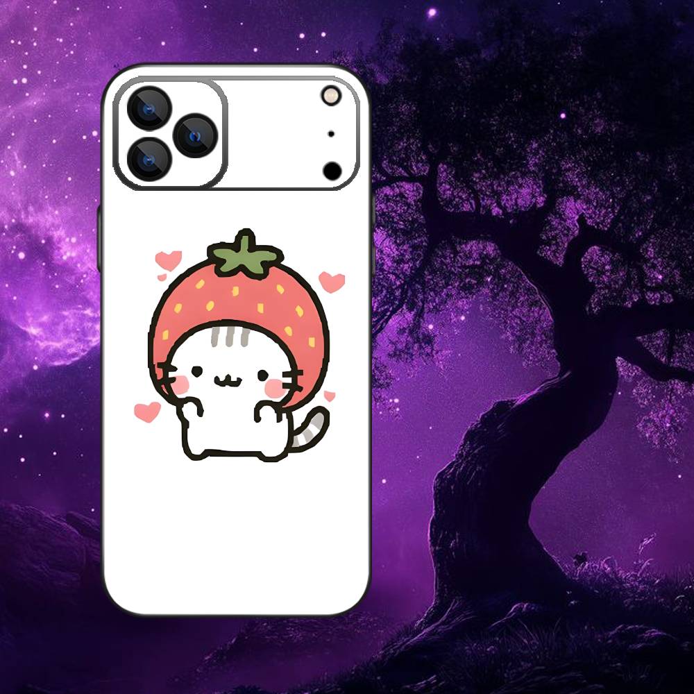 Quirky and cute cat hand drawing Phone Case For iPhone 17,16,15,14,13,12,Pro,Max,Plus,E,SE4,Air,Mini Black Soft Box