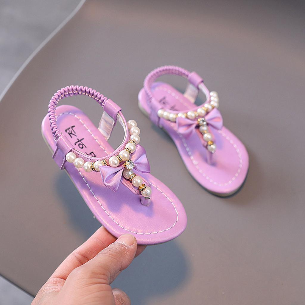 Sandalias para niñas Bebé Niños Bebé Verano Boeknot Perla Cristal Princesa Zapatos