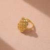 Golden Plated Quilted Textured Open Adjustable Ring for Women Luxury Statement Jewelry Gift