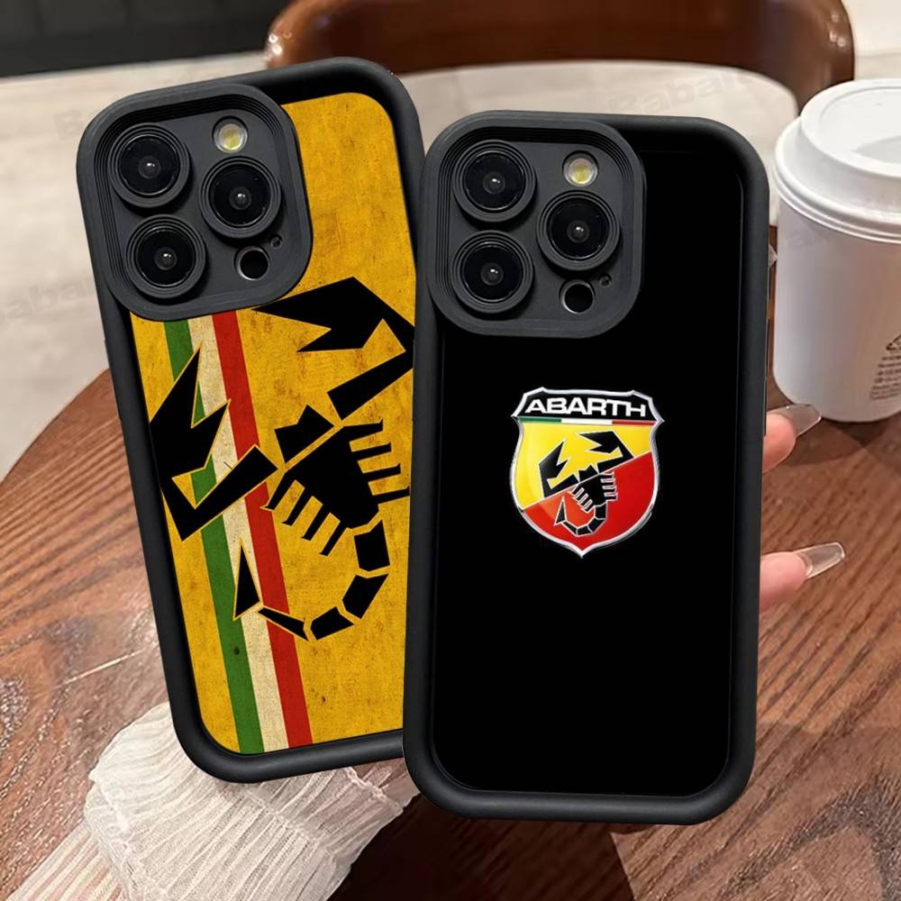 Custodia per Telefono Auto ABARTH Italia Per IPhone 17 16 15 14 13 12 11 Pro Max Plus Custodia in Silicone Antiurto