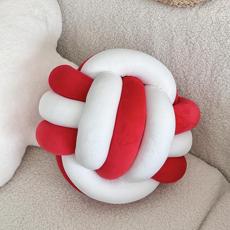 Knotted Ball Sofa Color-blocked Throw Pillows Woven Cushions Decorated Bay Window Cushions Long-term Sitting Pillows