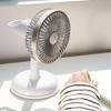 Small Electric Fan Simple Portable Vintage Pure Color USB Charging Little Fan for Summer Light Blue