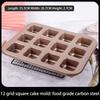 12/6 Grid Cake Mold Square Mini Bread Burger Muffin Cupcake Mold For Household Non-Stick Baking Pan Oven Trays Pastry Tool