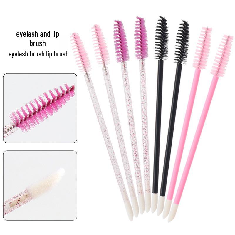 Dual-Use Eyelash & Lip Brush - 50-Pack Double-Ended Makeup Brushes