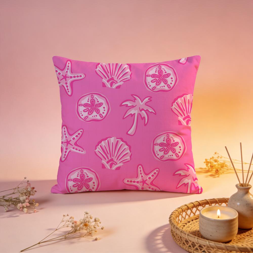 Shiny Coastal Seashell Design Cushion Cover Comfortable Durable Pillow Cover MultiScene for Home Office Car Sofa
