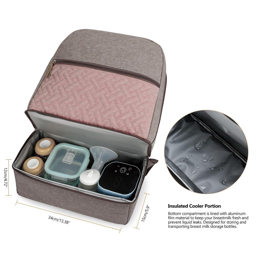 Mother & Baby Travel Backpack: Insulated Food & Milk Storage with Freshness Preservation for Outdoor Dining.