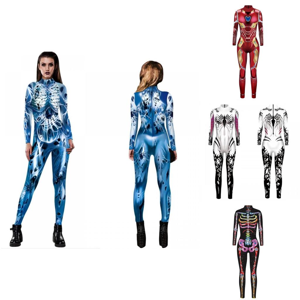 Halloween Spiderman Cosplay Jumpsuit Women's Slim Tights Bodysuit