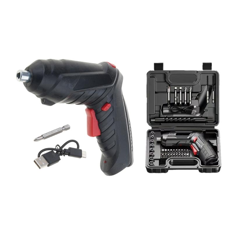 Multifunctional Electric Screwdriver Set, Portable Cordless Power Tool with LED Light for Home