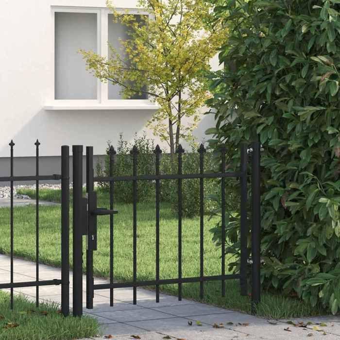 VidaXL Portail avec haut sous forme de lance 100x75 cm
