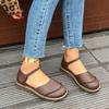 Women's head-to-toe flat sandals, summer new style retro wedge-style casual soft-soled mother's shoes, large size women's shoes