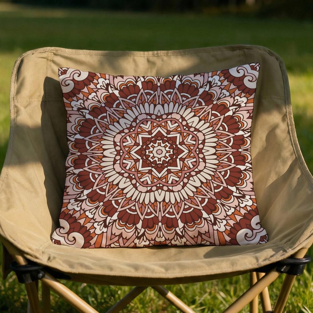 Boho Mandala Floral Pattern Cushion Cover Soft Reversible  Durable Pillow Cover  MultiScene Use for Home  Car Daily Comfort