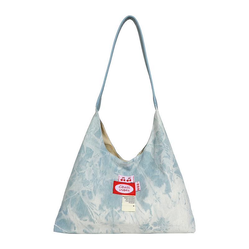 Original Denim Bag, Old and Large-capacity Shoulder Oblique Span Bag 2025 New Literary and Artistic Dual-purpose Schoolbag Trendy Girl