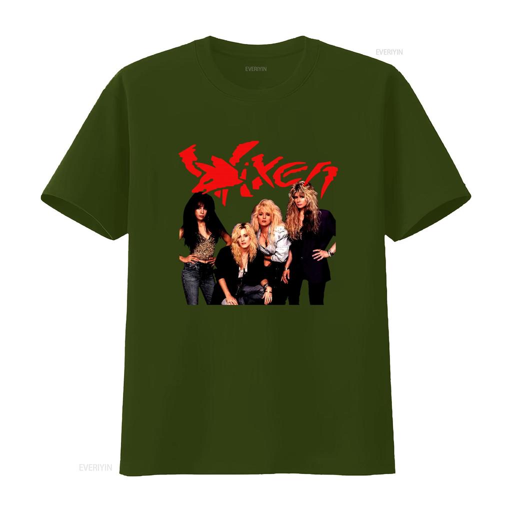 Vixen Band T Shirt for Women Cotton Black Sizes S 5XL Rock YA362 Vintage Washed Slightly Top For Everyday Wear Graphic Homme
