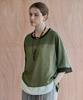 M.GRAF Chiffon Layered Color Block Short Sleeve Loose Fit Blouse