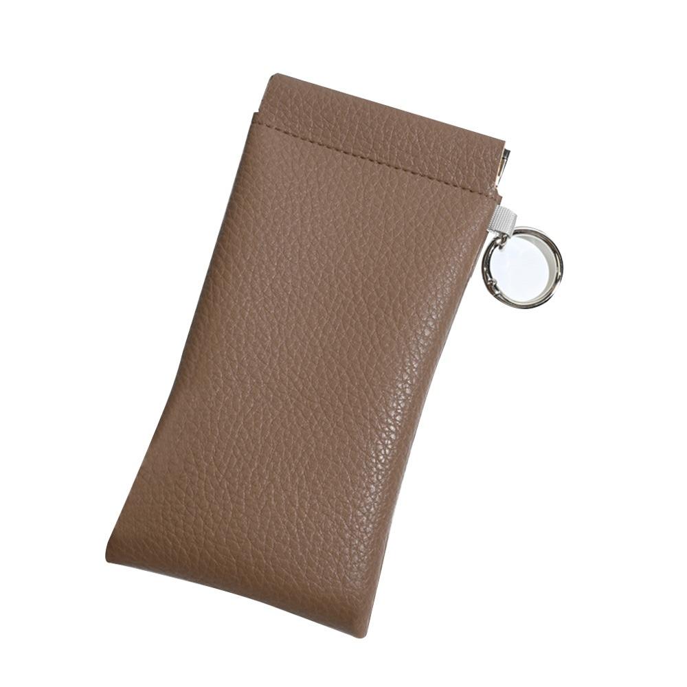with Glasses Cloth Glasses Bag Soft PU Earphone Storage Eyewear Pouch Automatic Closed Waterproof Data Cable Storage Bag серый