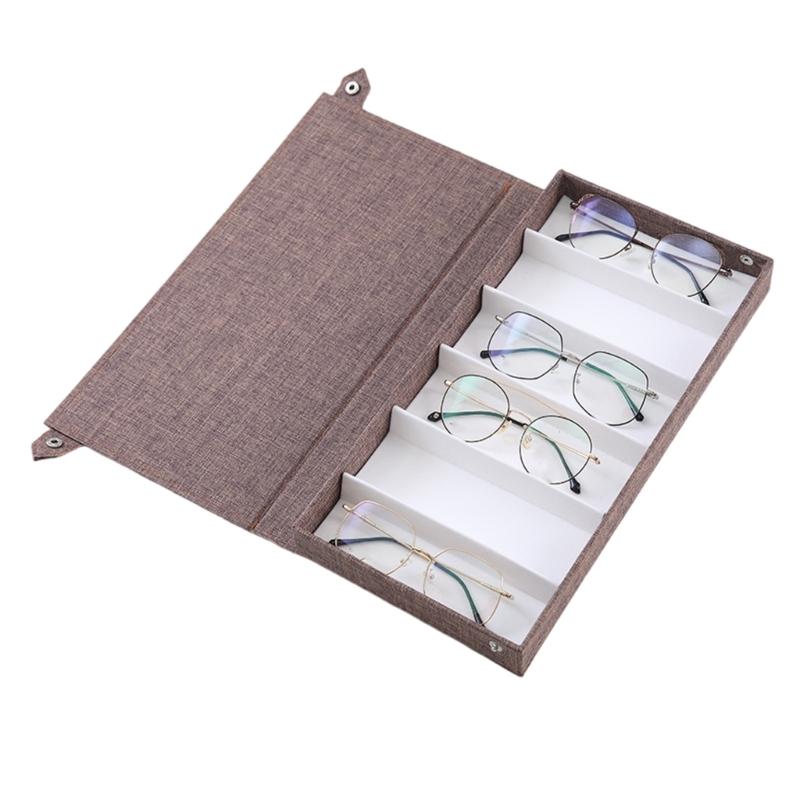 Optical Glasses Storage Box Glasses Counter Shelf Eyeglasses Storage Case for Display and Storage кофейный