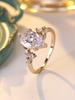 Fashionable Shiny Water Droplets Dazzling Transparent Pear Cubic Zirconia Women's Ring Gift Wedding Exquisite Jewelry