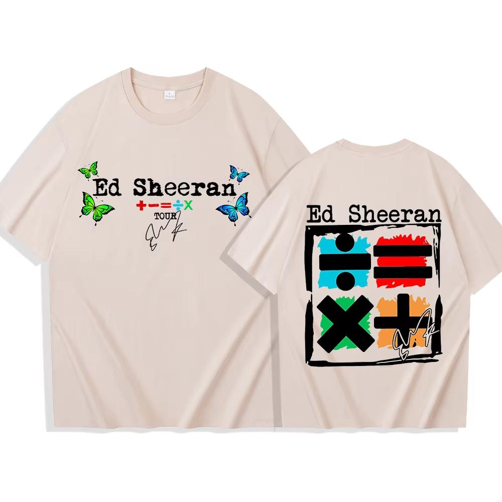 Ed Sheeran Mathematics 2025 Tour Summer Cotton T-Shirts Man Woman Harajuku O-Neck Short Sleeve Shirts Music Fans Gift Male Tops