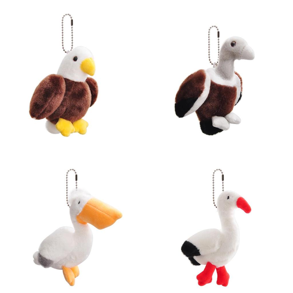 Animal Plush Toy Set With Swan Eagle Pelican Bird Decor For Kids Backpack Accessories