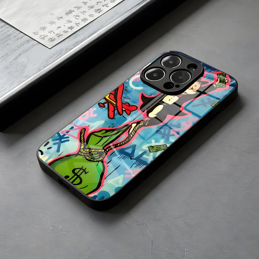 Cartoon Richie Rich Phone Case Glass For IPhone 16 15 Suitable For 58-68 14 Pro Max 13 12 Mini 11 X XS XR 8 Plus For Samsung S 2