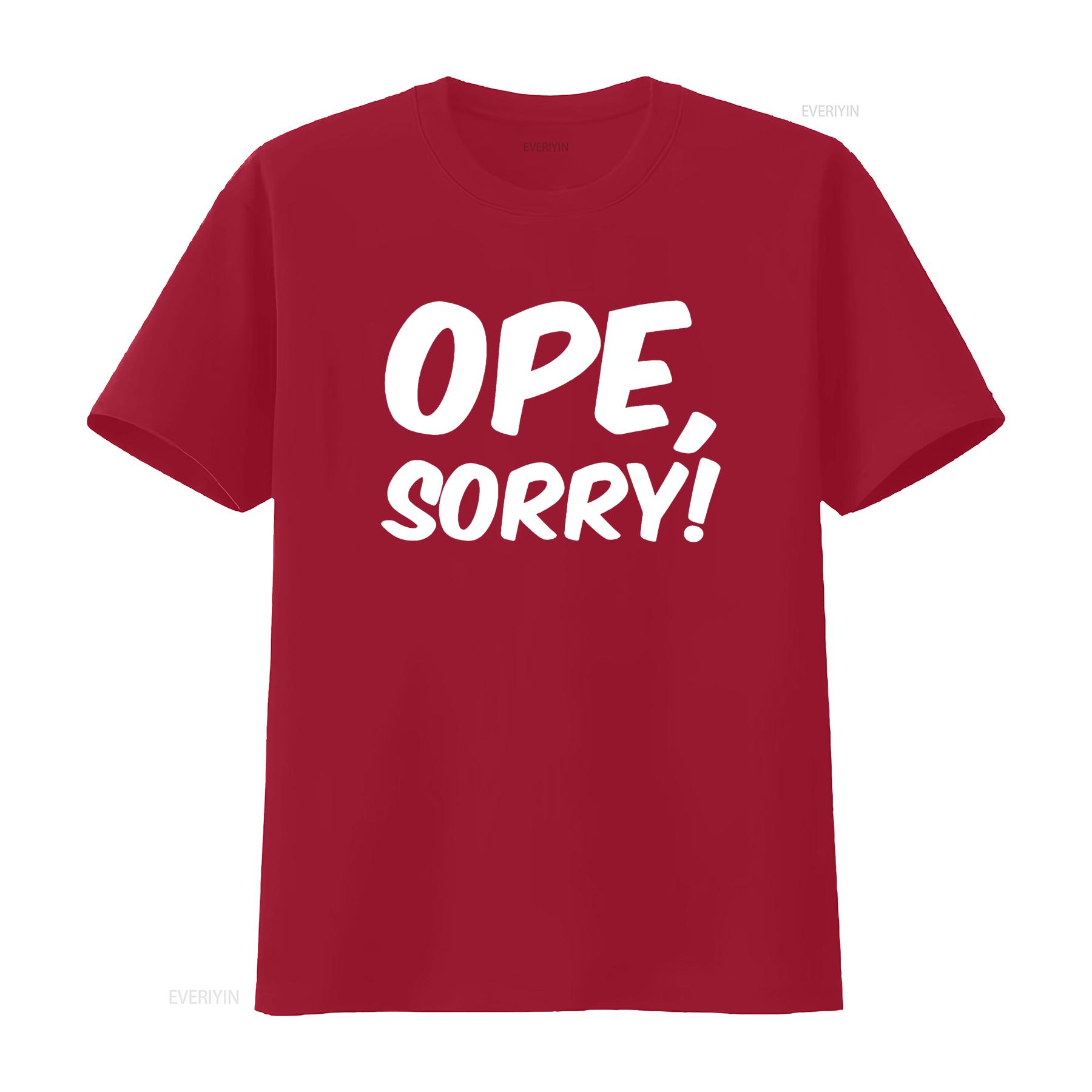 Ope Sorry Funny Wholesome Midwest Politeness Friendly T Shirt vintage Washed homme graphic streetwear Breathable Unisex Soft S