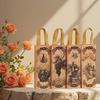12pcs Wine Bags Vintage Non-Woven Red Wine Bottle Covers Gift Champagne Pouch Burlap Packaging Bag Wedding Party Decoration