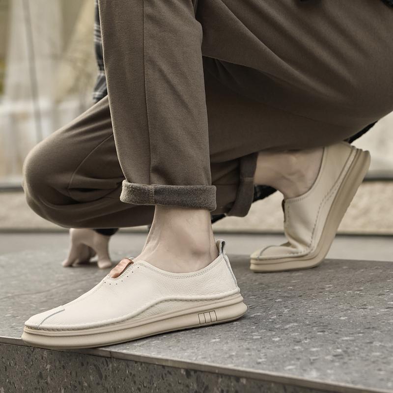 Mens Casual genuine Leather Loafers Men Shoes outdoor fashion Mocasines Hombre Mocassins Black Slip-On men flats