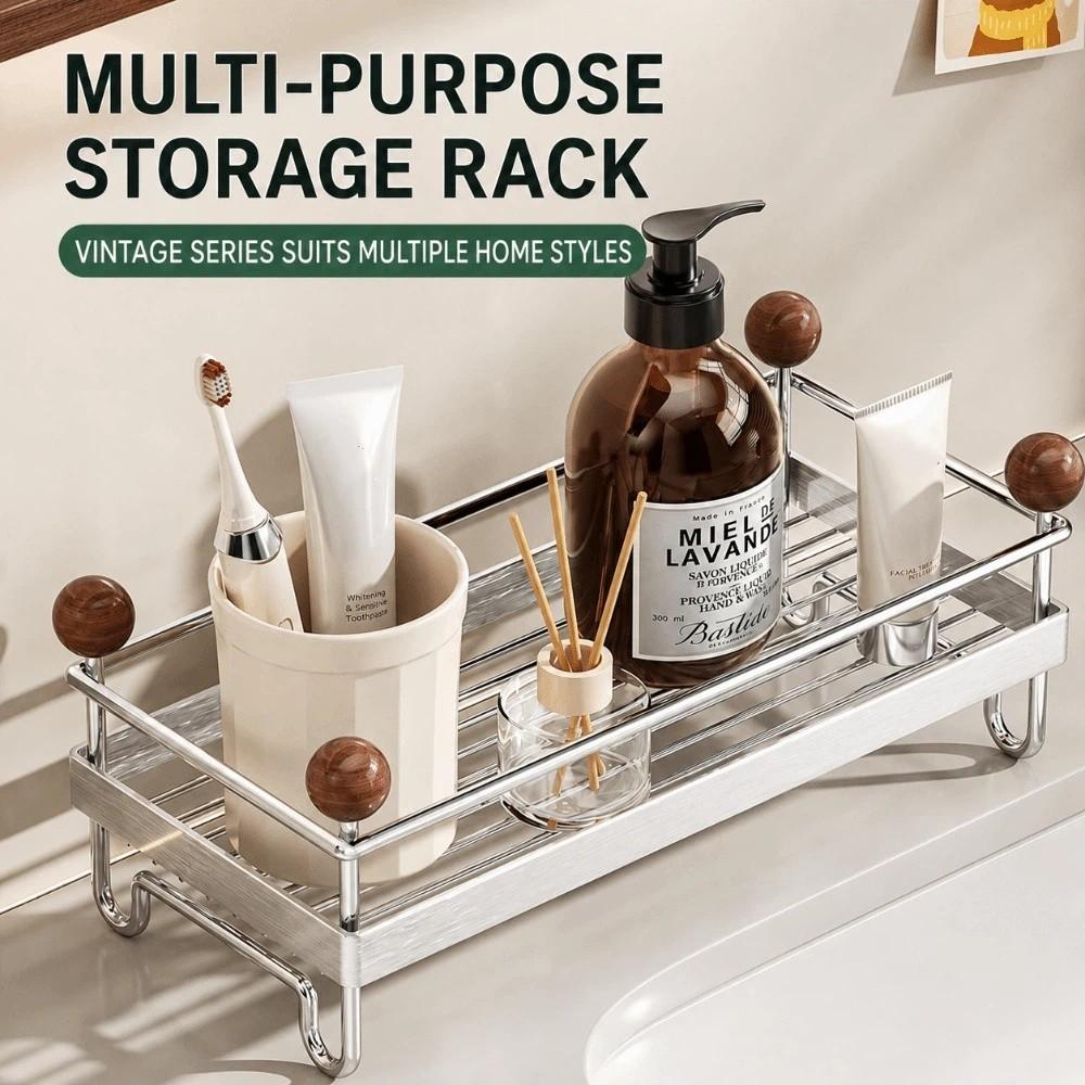 Stainless Steel Cosmetic Storage Stand Anti-rust Kitchen Sink Storage Rack  Bathroom