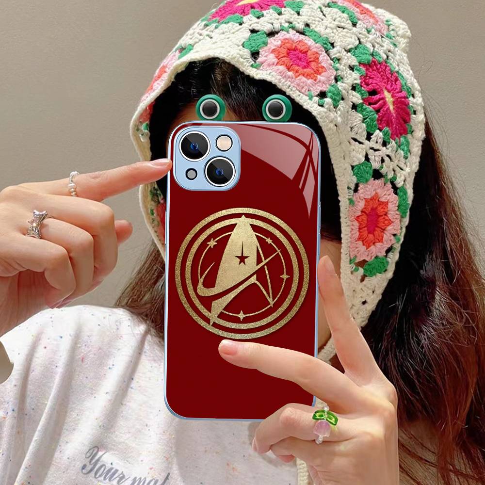 Popular S-Star T-Trek Movie Logo For IPhone 14 13 12 Mini 11 Pro XS Max X XR 14 Plus Tempered Glass Cover