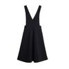 Black High-Waisted Slimming Two-Piece Overalls - Spring/Summer 2026 Girls' Casual Loose Straight Shorts