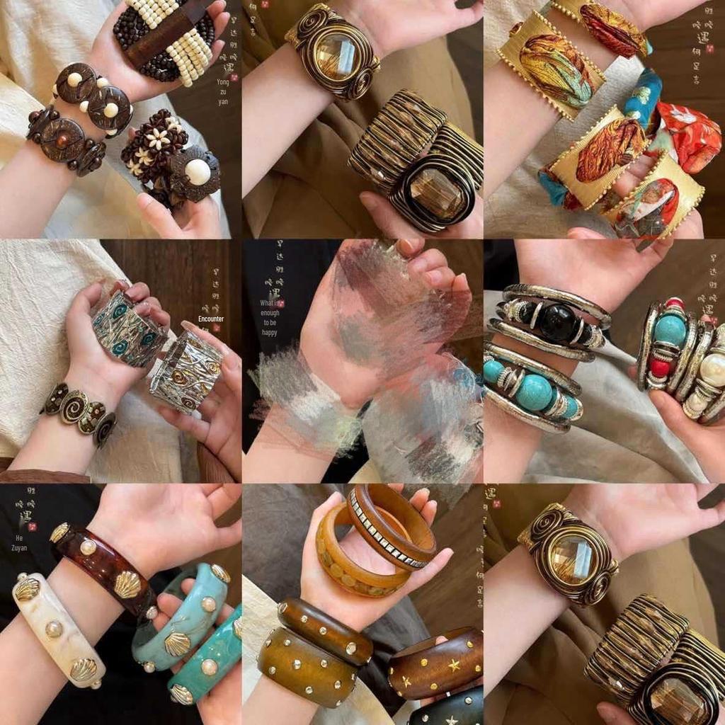 Geometric Resin Bangle: Trendy European-American Fashion Bracelet for Women