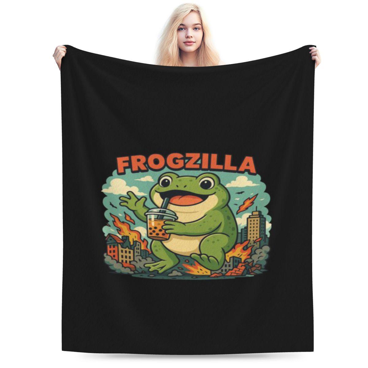 

Frogzilla Character Cute Funny Monster Bubble Tea TShirt Kids Custom Soft Gift An UltraSoft Micro Fleece Blanket 75x100cm 30x40in