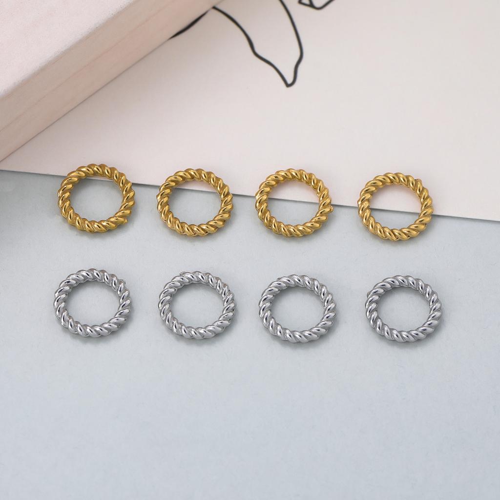 10Pcs Stainless Steel Twist Rope Circle Connector Closed Jump Rings Split Ring For Necklace Bracelets Jewelry Making Accessories
