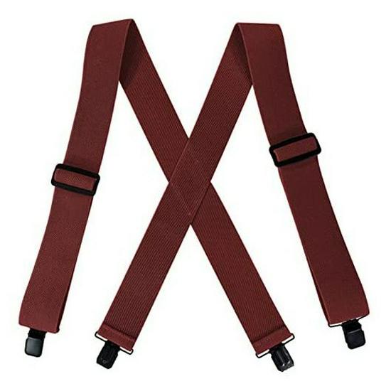 

Men s 4-Clip Elastic Suspenders, No Leather, 5CM Wide