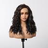 ALAN EATON Medium Length Lace Synthetic Wigs Wavy Red Brown Highlight Wig for Black White Women Natural High Density 18inch