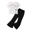 Mädchen Anzug Sommer Kinder Brief Kurzarm T-shirt Casual Hosen Mode Zwei-stück Anzug