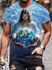 T-shirt da uomo con stampa 3D di Gesù a maniche corte, casual, girocollo, design con mani in preghiera, maglietta da uomo, nuova, top oversize