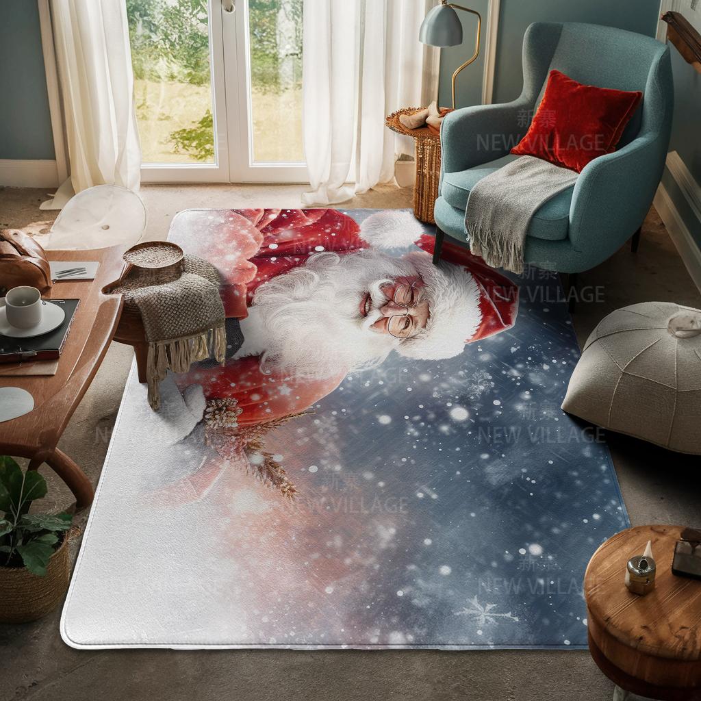 House Entrance Carpet Home Door Mat Living Room Bath Foot Bathroom Non-slip Water Absorption Rugs Bath Merry Christmas Winter