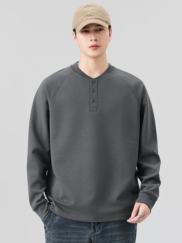 2025 Men's Trendy Casual Long Sleeve T-shirt Sweatshirt: Spring & Autumn Fashion Base Layer