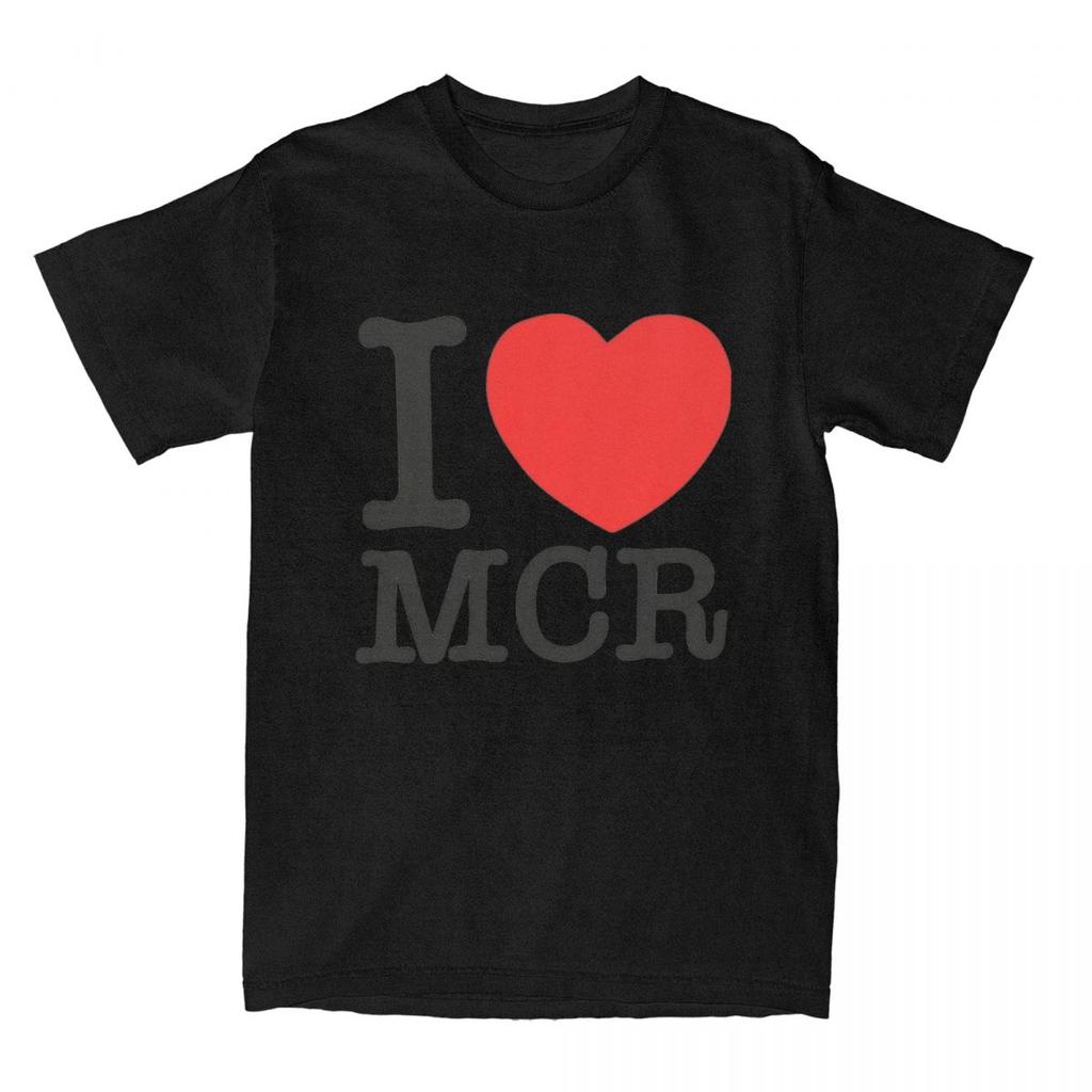 Mens T-Shirt I Love MCR Print T-Shirts Fashion My My Chemical Romance Mcr Band Summer Tees Streetwear Cotton Clothes Fans Gift