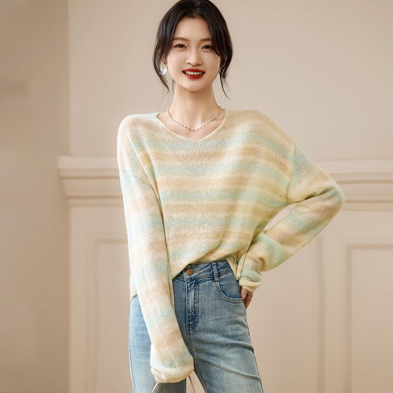 

Srcr Women s Wool-Blend Color Block Knit Sweater One Size