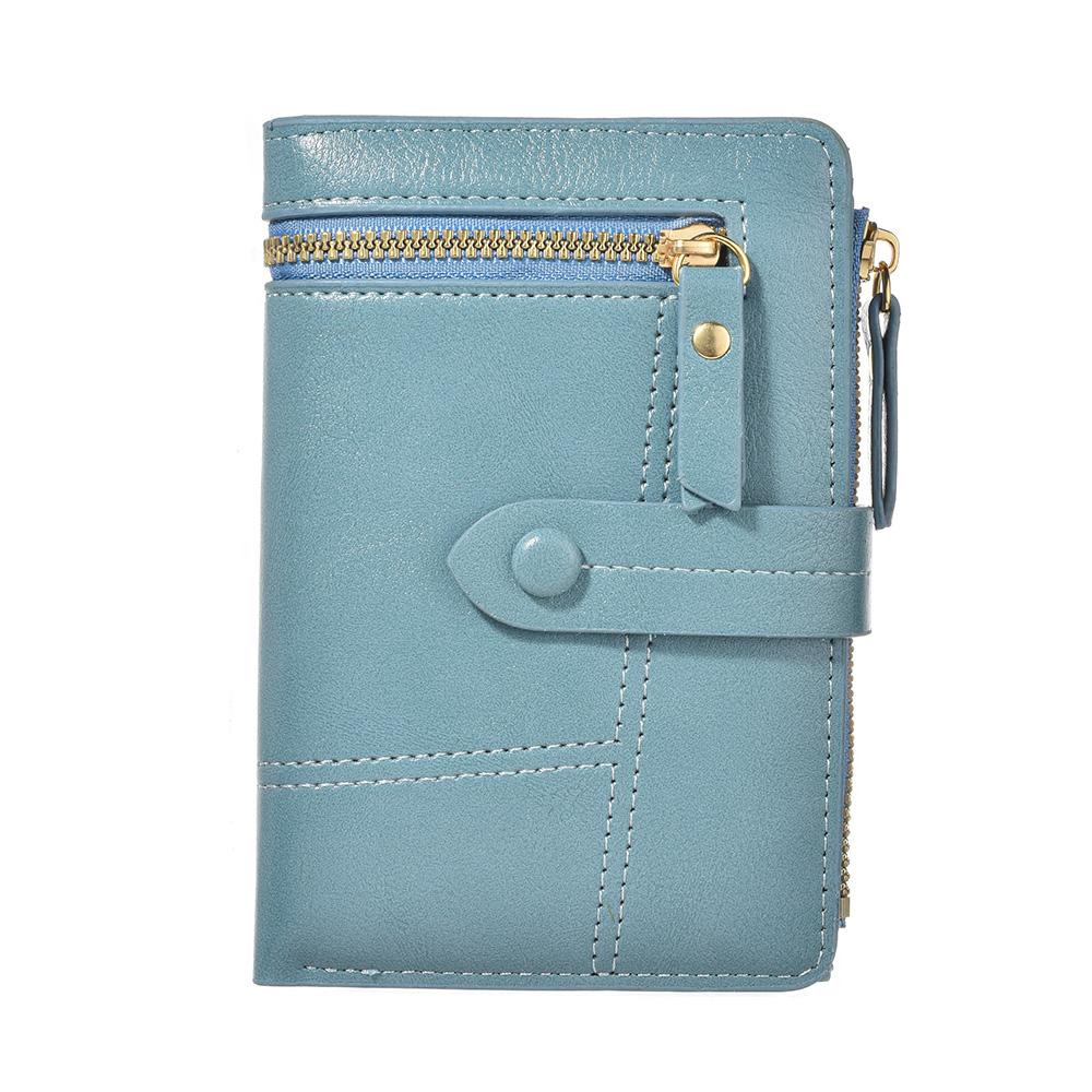 Portofel Nou Femei Piele PU Scurt Pliabil Vertical Fermoar Dublu Portofel de Modă pentru Femei